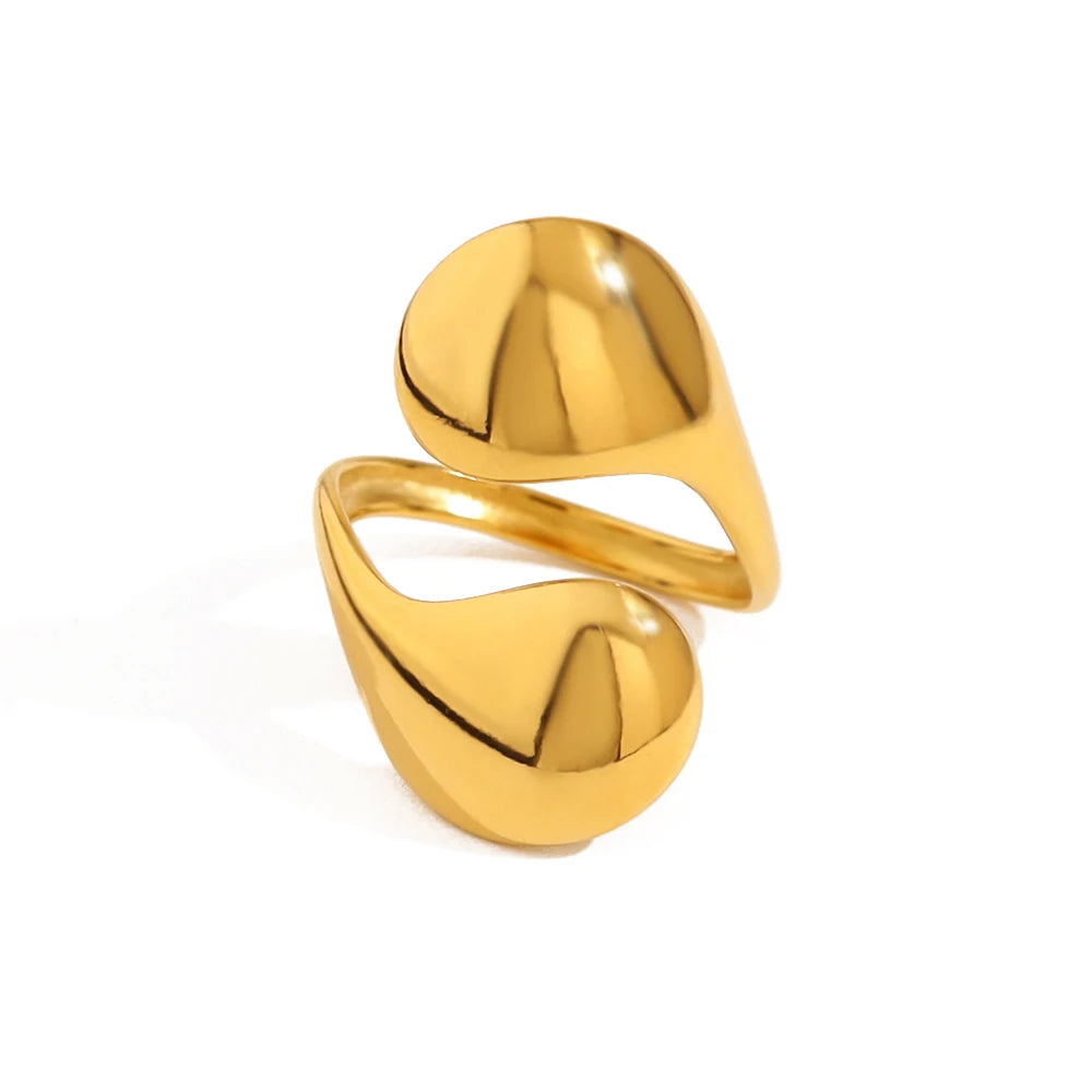 Bague Sculptée Dorée – Acier Inoxydable Plaqué Or 18K