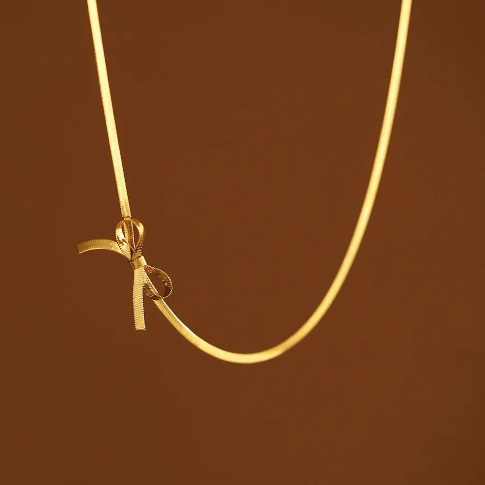 Minimalist Knot Choker Necklace, 18k Gold Plated
