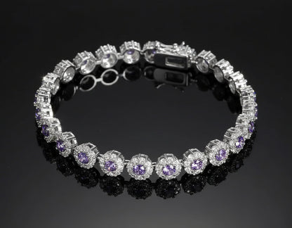 925 Sterling Silver Plated Tennis Bracelet - Cubic Zirconia Crystal - Elegant Women's Jewelry