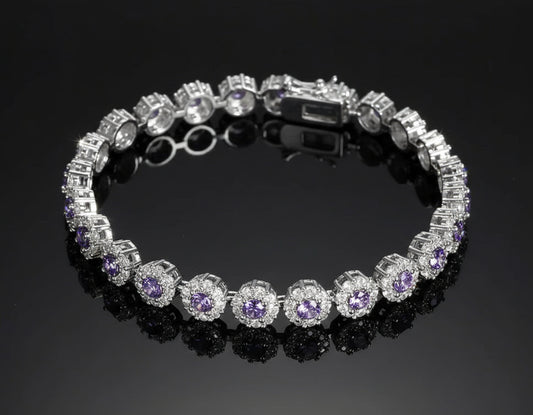 925 Sterling Silver Plated Tennis Bracelet - Cubic Zirconia Crystal - Elegant Women's Jewelry