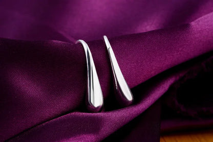 Boucles d'Oreilles Créoles Goutte d'Eau Argent 925 - Bijou Mariage Femme Élégant