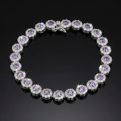 925 Sterling Silver Plated Tennis Bracelet - Cubic Zirconia Crystal - Elegant Women's Jewelry