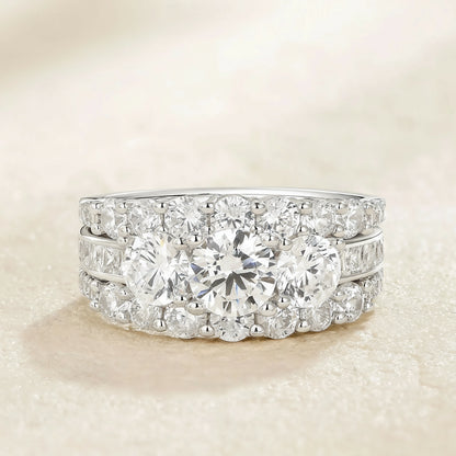 Newshe Wedding Band in 925 Sterling Silver with AAAAA Cubic Zirconia, Women's Wedding Jewelry