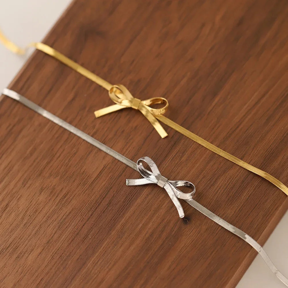 Minimalist Knot Choker Necklace, 18k Gold Plated