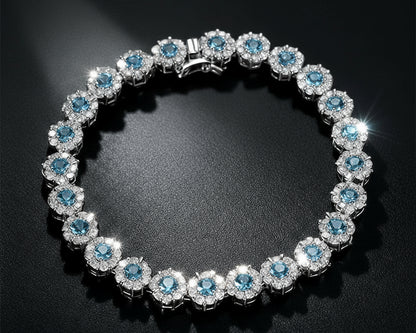 925 Sterling Silver Plated Tennis Bracelet - Cubic Zirconia Crystal - Elegant Women's Jewelry