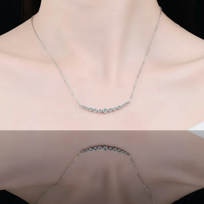 925 Sterling Silver Moissanite Necklace 1.1ct - Sparkling Pendant for Women, GRA Certified