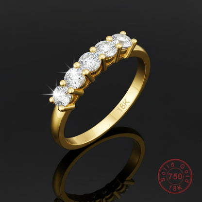 18K Gold Certified Moissanite Engagement Ring