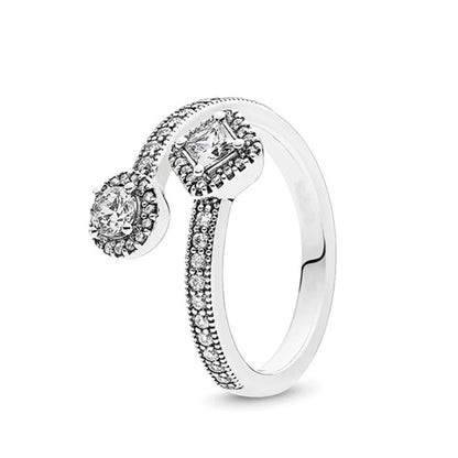 New Hot 925 Silver Crown Sparkling Rings Sun Moon Celestial Heart Women's Set Ring Wedding Diy Charm Luxury DIY Jewelry Gift