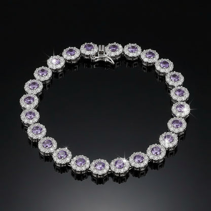 925 Sterling Silver Plated Tennis Bracelet - Cubic Zirconia Crystal - Elegant Women's Jewelry