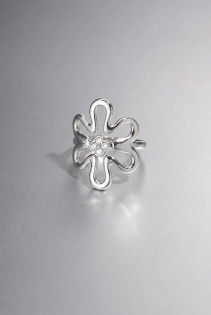 Stainless Steel Statement Rings Flower Casual Daily Simple Series Women's jewelry