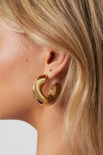 Stainless Steel Hoop Earrings circle Casual Daily Simple Series Women's jewelry
