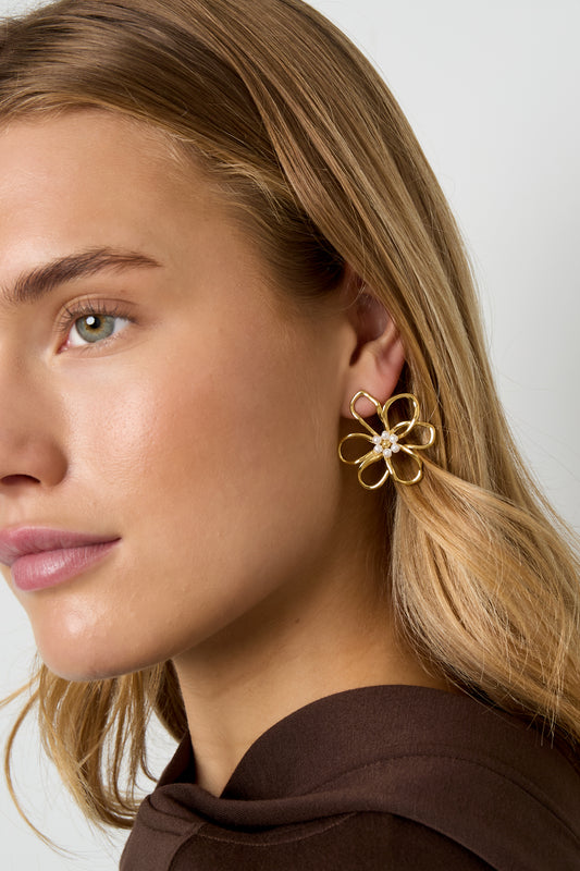 Stainless Steel Stud Earrings Flower Casual Daily Simple Series Women's jewelry